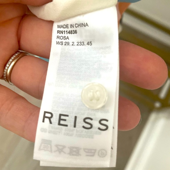 Reiss Rosa Abstract Blue Long sleeved Mini Dress - Picture 8 of 9